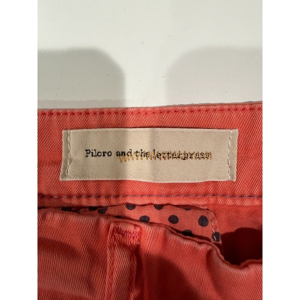 Anthropologie Pilcro and the Letterpress Hyphen Pants Coral Orange Size 27 - Picture 4 of 6